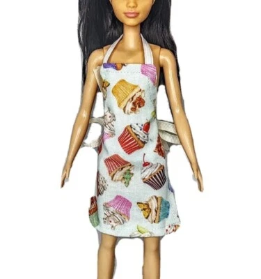 Фартук зеленый кекс пекарь день рождения ручной работы одежды подходит моды кукла 11,5» 1/6 - Изображение 1 из 2
