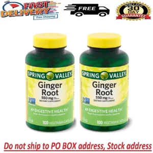 Spring Valley Ginger Root Capsules 550 mg 100-Count, Pack of 2 - Picture 1 of 10