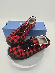 Jellypop Dallas Women's Sneaker Size 6 Black and Red Gingham 645 T48 NIB!! - Picture 1 of 4