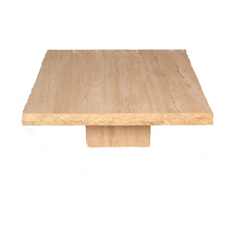 1970s Postmodern Italian Live Edge Travertine Coffee Table Mid Century Modern Cover