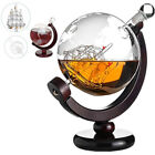 1 Liter Glaskaraffe Cognac mit Schiff Glas Whiskey Wein Dekanter Globusgravur