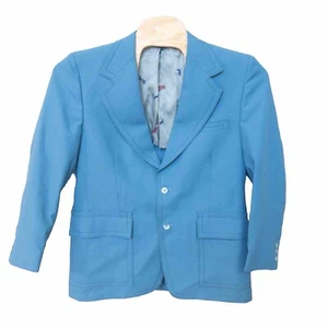 Vintage Palm Beach Horse Racing Baby Blue Sport Coat Blazer Measures 40R Derby. - Picture 1 of 13