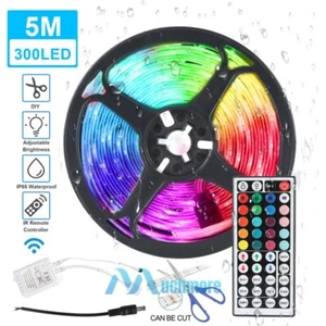 16.4ft Flexible RGB LED Strip Light Colour Changing TV Party Room Decor + Remote - Picture 1 of 18
