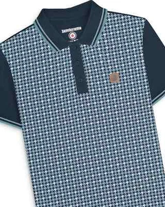 Lambretta Mens Polo Shirt Houndstooth Polo Retro/Mod/Ska Sizes M to 4XL - Picture 1 of 7