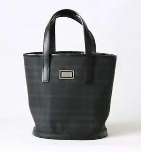 Burberry London Italy Black Check Canvas Mini Bucket bag - Picture 1 of 12
