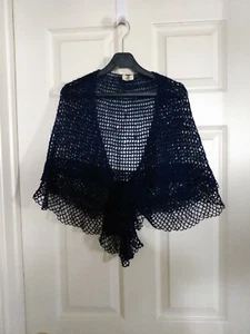 blue silky knit shawl from Japan  - Picture 1 of 2