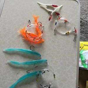Joblot 1 / 3 Mixed Sea Fishing Rigs 3/0 + 2/0 Hooks Cod Pollock Bass Rigs - Picture 1 of 7