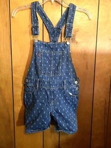 Girls SZ 10 LEVIS Blue Cotton Bib Shorts Jean Overalls Shorts Romper Jumpsuit - Picture 1 of 9