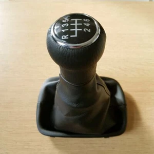 Pomo de cambio 6 velocidades + bolsa de cambio de cuero para Audi A6 C5 A4 B5 A8 D2 - Imagen 1 de 2