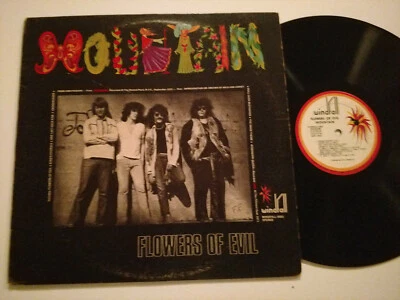 MOUNTAIN LP FLOWERS OF EVIL 1971 WINDFALL 5501 BESTWAY 1ST PRESS PINK RIM Foto 1 de 4