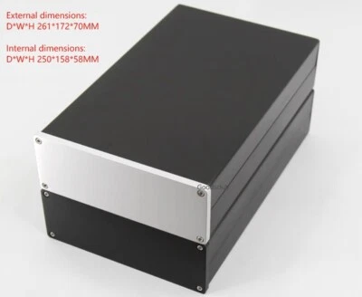 Chasis amplificador de potencia hágalo usted mismo estuche completo de aluminio DAC AMP carcasa tamaño 172 * 70 * 261 mm Foto 1 de 4