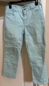 J Jill Denim Pants~Size 6~Mint Green Authentic Fit Crop~Stretch Jean *read* - Picture 1 of 9
