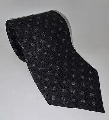Corbata Calvin Klein 100% Gris Seda Estampado Geométrico Usada en Excelente Condición 60"L 3.5"W Foto 1 de 4