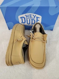 ZAPATOS DE CUERO HEY DUDE WALLY MONO PARA HOMBRE TALLA 9 TOSTADO NUEVOS 40632-265 NUEVOS - Imagen 1 de 9