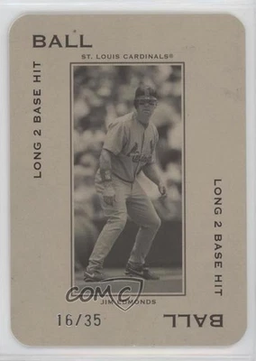 2005 Donruss Throwback Threads Polo Grounds Ball Long 2 Base Hit /35 Jim Edmonds - Image 1 of 2