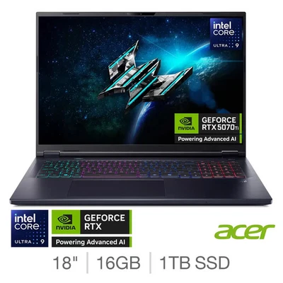 Acer Predator Helios Neo 18" AI Gaming Laptop Intel Ultra 9 16gb 1tb RTX 5070 Ti - Image 1 of 4