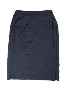 NWT Uniqlo Reversible Quilted Warm Wrap Skirt Fleece Size L Navy Blue Adjustable - Picture 1 of 14
