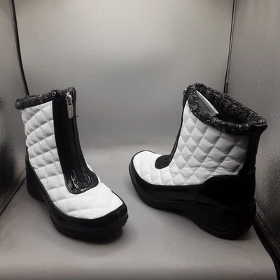 Botas Khombu Megan Para Mujer 6W Negro Blanco Cuña A227 Foto 1 de 4