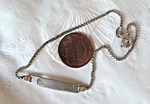 Vintage 8 1/2" Sterling Silber ID Armband Box Kette Cut Out Herz ❤️ 925 Italy - Bild 1 von 5
