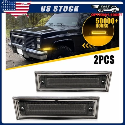 For Chevrolet C10 C20 C30 K20 1981-86 Front LED Side Marker Light Amber 2-20x - Image 1 of 4