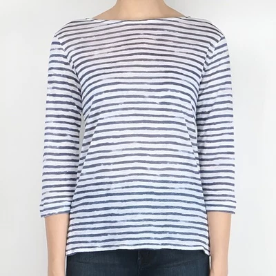 Majestic Filatures Linen Striped Deluxe Teeshirt (size 1/XS) - Image 1 of 4