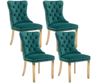 Velvet Dining Room Chairs Set of 4, Upholstered Dining Chairs - Image 1 of 4
