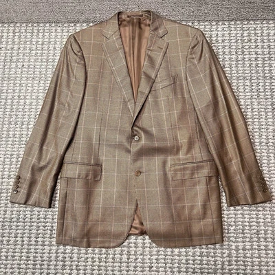 Blazer Ermenegildo Zegna Para Hombres 54L SEDA TROFEO Ventana Pata de Gallo Abrigo Deportivo Foto 1 de 4