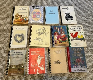Menge 12 Vintage Spiralkochbücher Kirche Schule Gemeinde Rezeptbücher - Bild 1 von 8