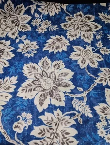 Waverly Inspirations Duck Cloth Home Decor Sewing Fabric Blue Floral 2-7/8 yds - Picture 1 of 6