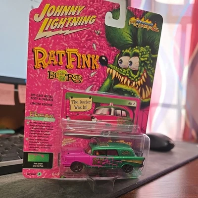 Johnny Lightning WHITE LIGHTNING  RAT FINK 1957 Chevy Ambulance 1:64 Scale CHASE - Image 1 of 4