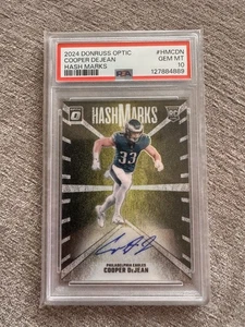 2024 Optic Cooper DeJean Hash Marks Case Hit Rookie Autograph Eagles PSA 10 - Bild 1 von 2
