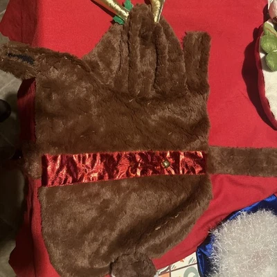 Winter Paws Dog Christmas Reindeer Dress Up Costume Size M with antlers & bells - Image 1 of 4