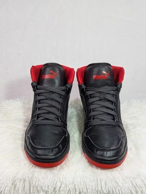 PUMA Rebound Layup Basketball Shoes Size 7 C Black & Red High Top Sneakers - Image 1 of 4