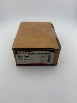 NSi AL1/ON Compression Lug 1/0 AWG 1/2” 2-Hole Aluminum Long Lug Tan *BOX OF 12* - Image 1 of 4