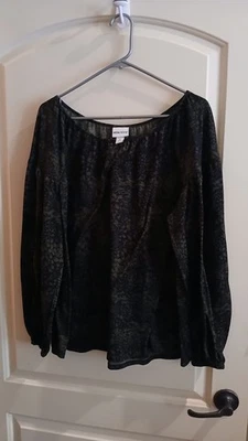 Ava And Viv Blouse, Size Xl Black And Green - Image 1 of 4