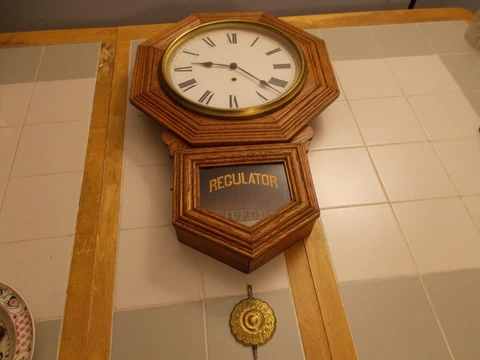 Vintage Regulator Wind Wall Clock Roman Numerals Working -1926 -No key or Chime Cover