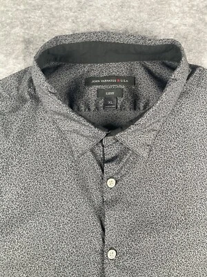 John Varvatos USA Shirt Mens XL Luxe Floral Dark Gray Long Sleeve Button Up - Image 1 of 4
