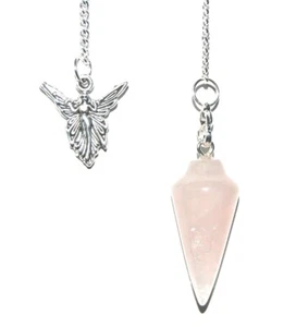 Crystal Pendulum & Angel Charm Choice of Crystals & Small Chakra Set WOW - Picture 1 of 10