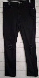 Gap Always Skinny Jeans Women's Size 10/30 Black Denim Distressed Stretch Grunge - Picture 1 of 7