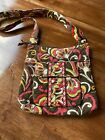 Vera Bradley crossbody hipster Brown Red Yellow Floral Hand Bag Purse Tote - 880