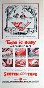 1948 SCOTCH CELLULOSE TAPE "Tape it easy"Another 3M Product-USA Vintage Print Ad - Picture 1 of 1