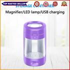 LED Herb Case Rechargeable 50ml Seal Storage Box with Magnifying Lid (Purple)