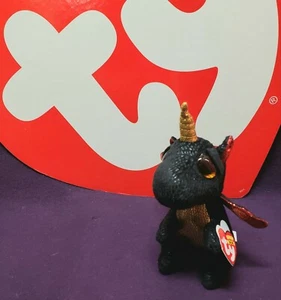 TY Beanie Boo 36321 Grindal el Dragón con Cuerno Peluche con Etiquetas NUEVO STOCK ANTIGUO - Imagen 1 de 9