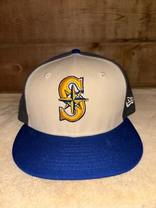Seattle Mariners New Era 59Fifty Baseballmütze nicht verstellbar NEU neu ohne Etikett 7 1/8 - Bild 1 von 4