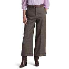 Lauren Ralph Lauren Women's Herringbone Wide-Leg Cropped Pants Brown, US 14
