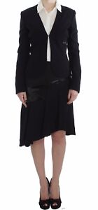 EXTE Suit Skirt Blazer Two Piece Black Blue Women s. IT42 / US8 / M RRP $1000 