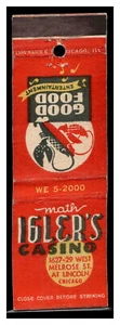 Math Iglers Casino Matchbook - Picture 1 of 2