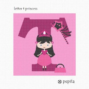 Kit de punta de aguja o lienzo letra T princesa - Imagen 1 de 2