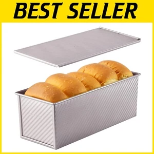 Premium Non-Stick Commercial Loaf Pan with Lid - 2.2lbs Capacity, Champagne Gold - Picture 1 of 8