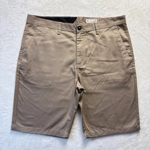 Volcom Shorts Men Sz 40 Beige Frickin Modern Chino Flat Front Skater Grunge - Picture 1 of 12